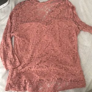 Lace high neck top